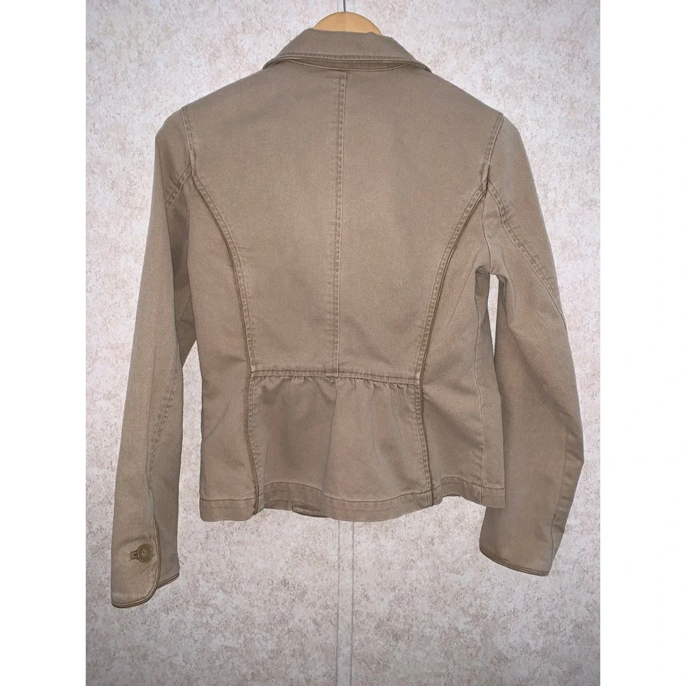 Liz Claiborne Womens‎ Tan Blazer Jacket Size Small Button Front Pockets
